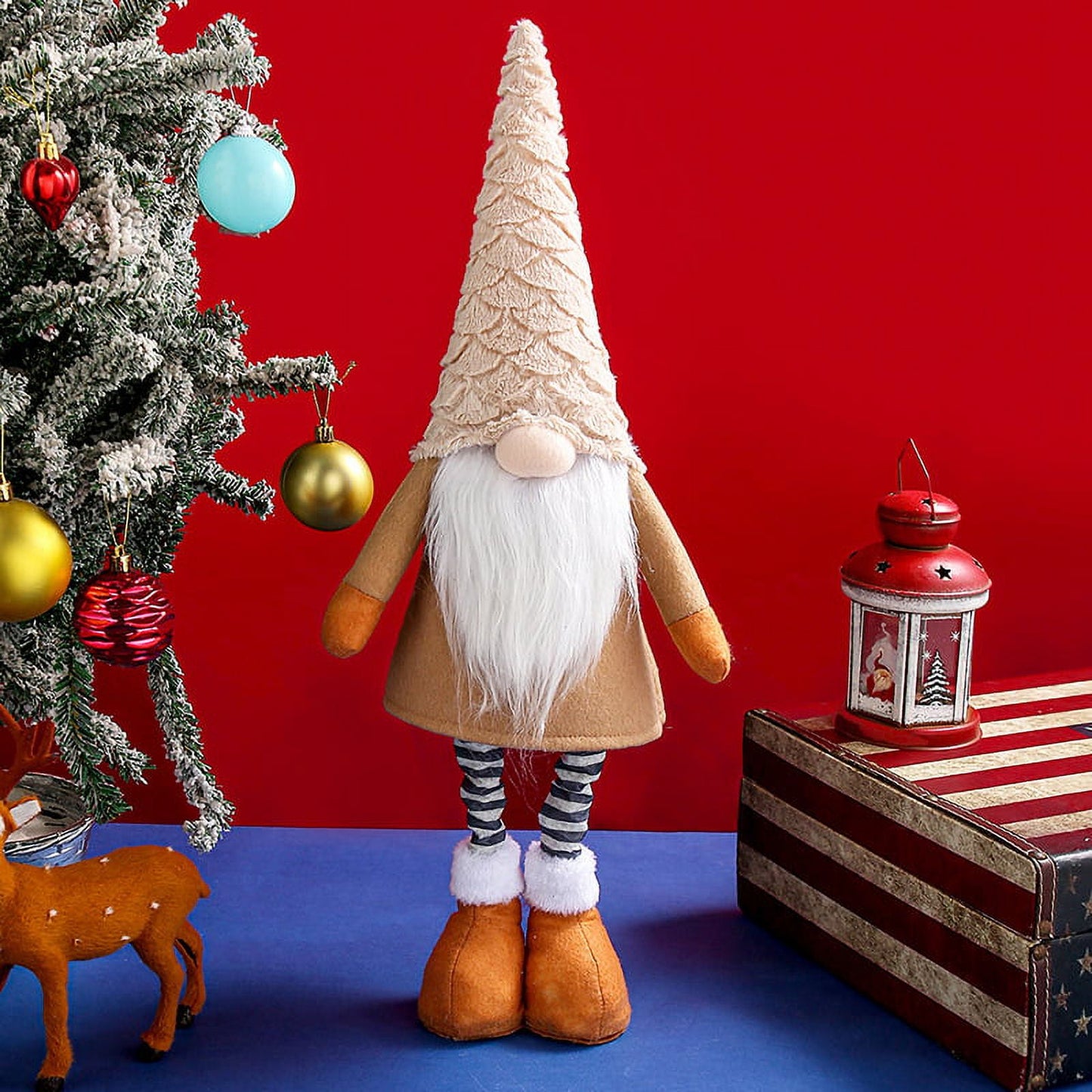 TETOU Christmas Gnomes 23In Large Gnome Plush Swedish Gnome for Scandinavian Christmas Holiday Home Decor (Grey)