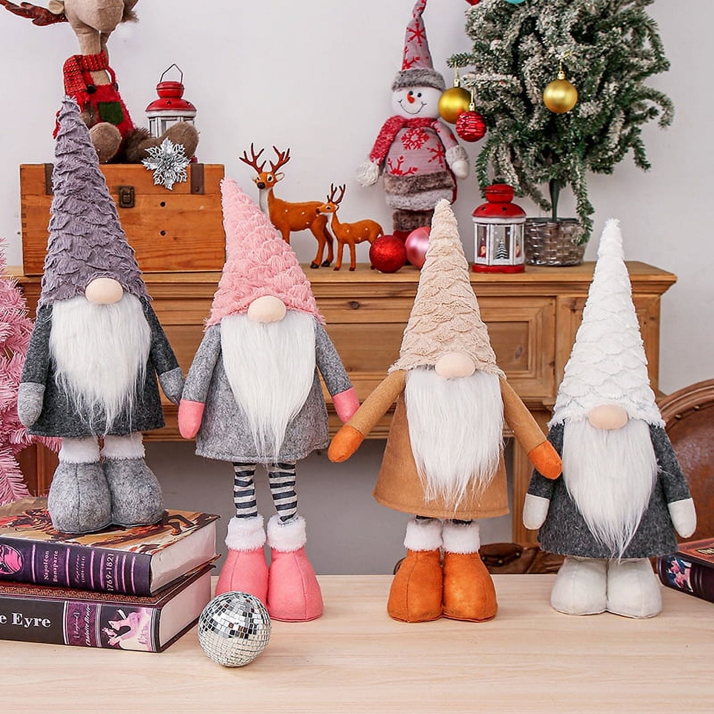 TETOU Christmas Gnomes 23In Large Gnome Plush Swedish Gnome for Scandinavian Christmas Holiday Home Decor (Grey)