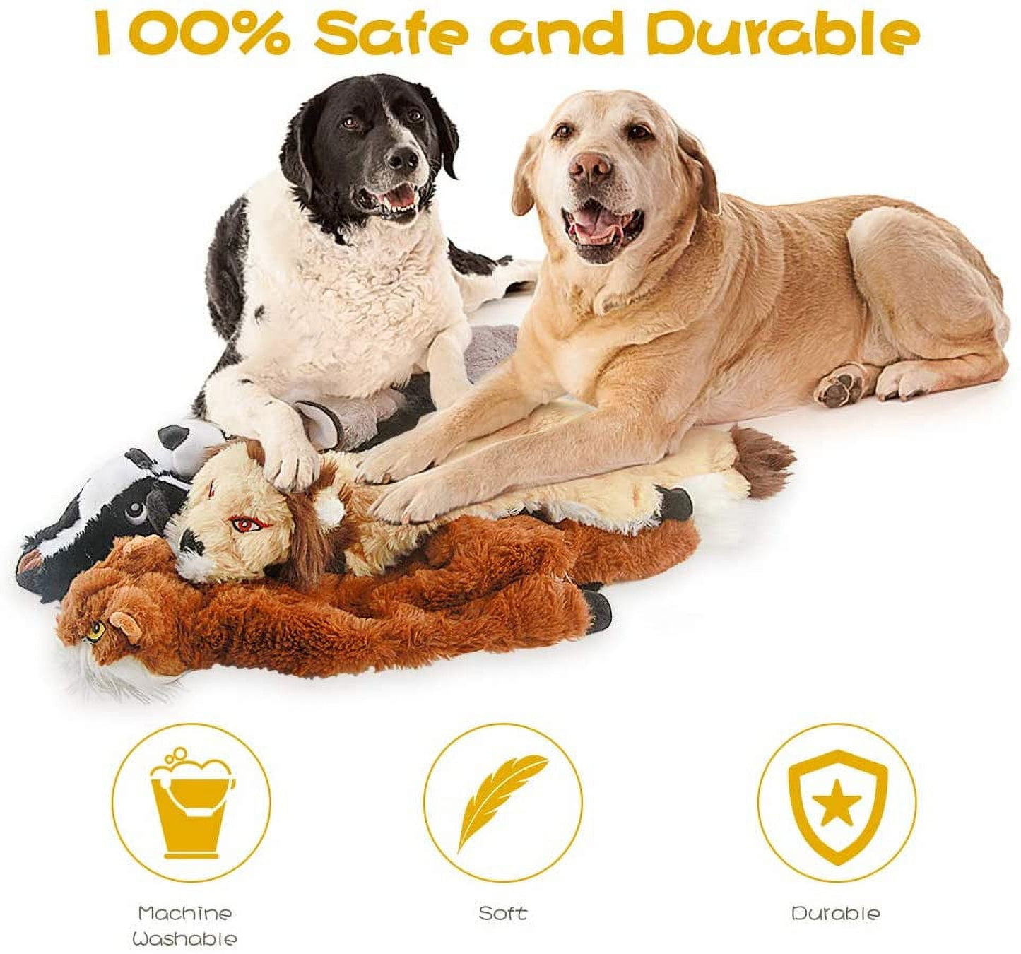 TETOU 5 Pcs Dog Squeak Toys,No Stuffing Plush Dogs Chew Toy for Small Medium Large Breed Chewer,Squeaky Pet Supplies Durable Puppy Teething Chewing Interactive to Keep Them Busy Best Birthday Gift