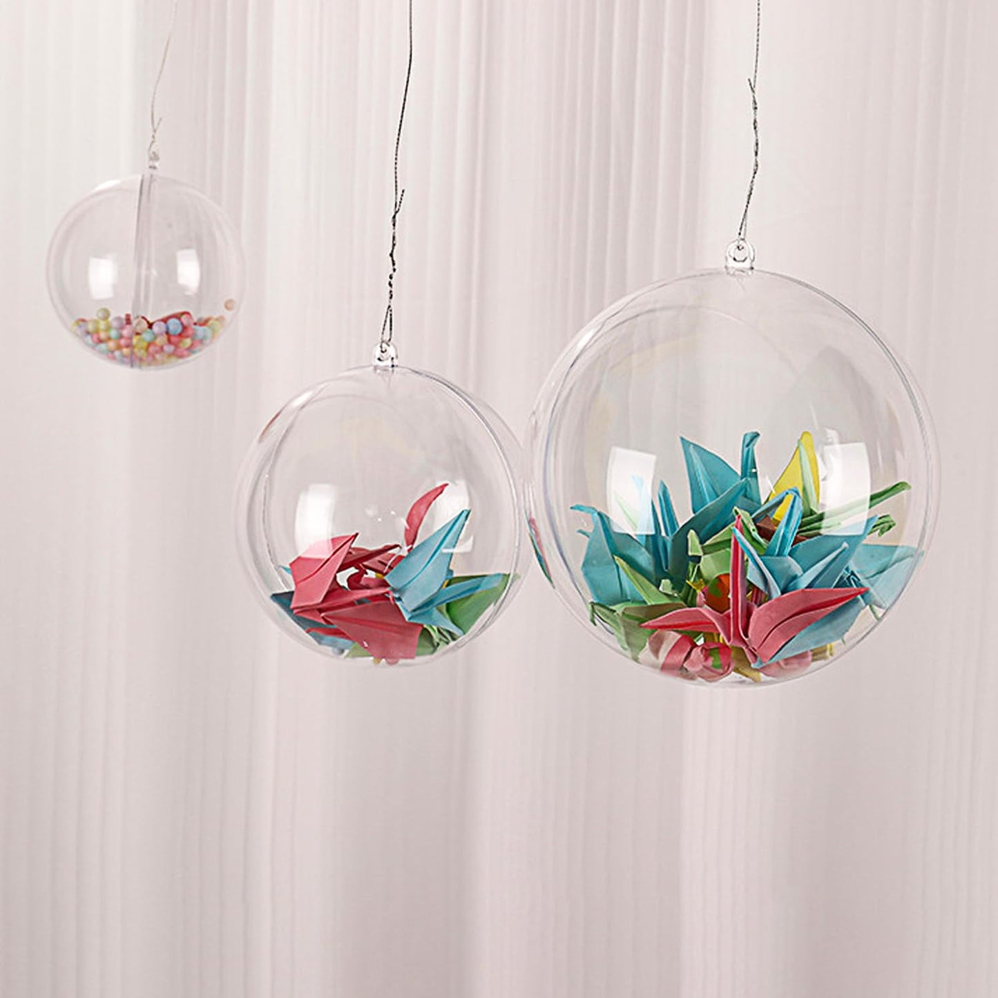 TETOU 10Pcs Christmas Ornaments Balls, 80mm Clear Plastic Fillable Ornament for Crafts, Clear Acrylic DIY Ornaments for Christmas Tree Holiday Wedding Party Home Hanging Decor