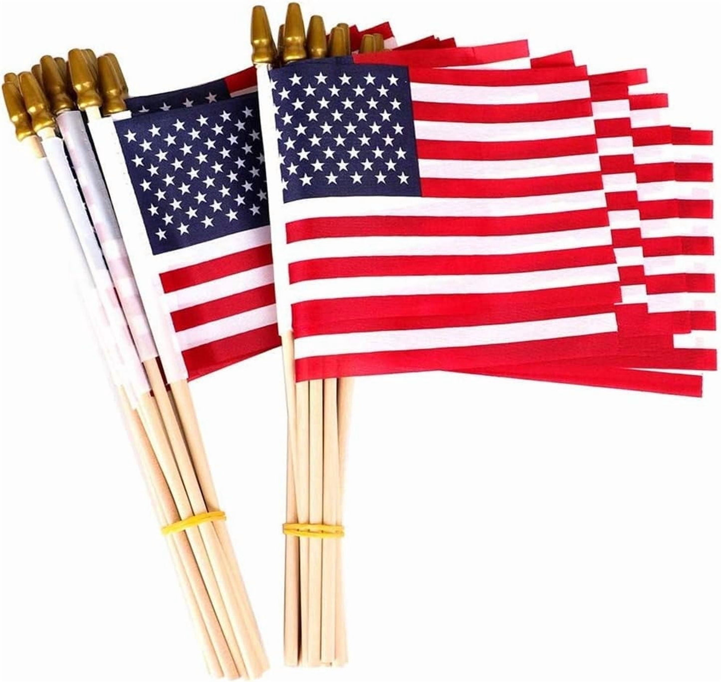 TETOU 50 Pack Small American Flags on Stick,4x6 Inch Small US Flags/Mini American Flags for Outside,American Hand Held Stick Flags for 4th of July Memorial day Patriotic Veterans Decoration