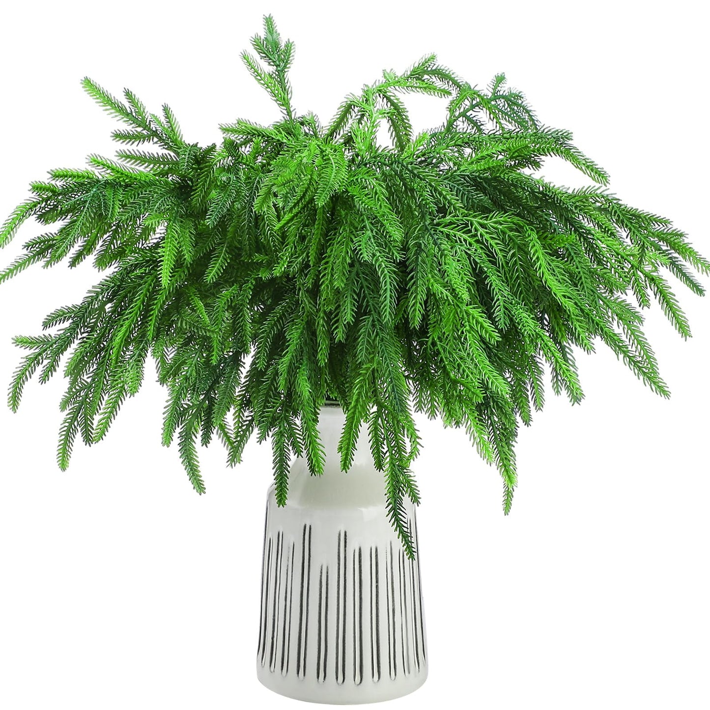 TETOU Christmas Norfolk Pine Branches 18" Artificial Norfolk Pine Stem DIY Wreaths Home Decor