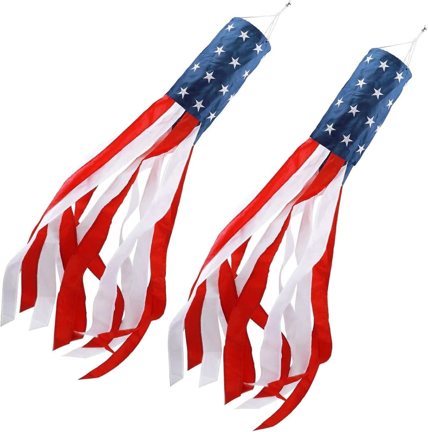 TETOU 4th of July Decorations, 40''American Flag USA Windsock with Stars for Outside Heavy Duty,Red White and Blue Fourth of July USA Patriotic Decor for Independence Day Memorial Day Veterans Day