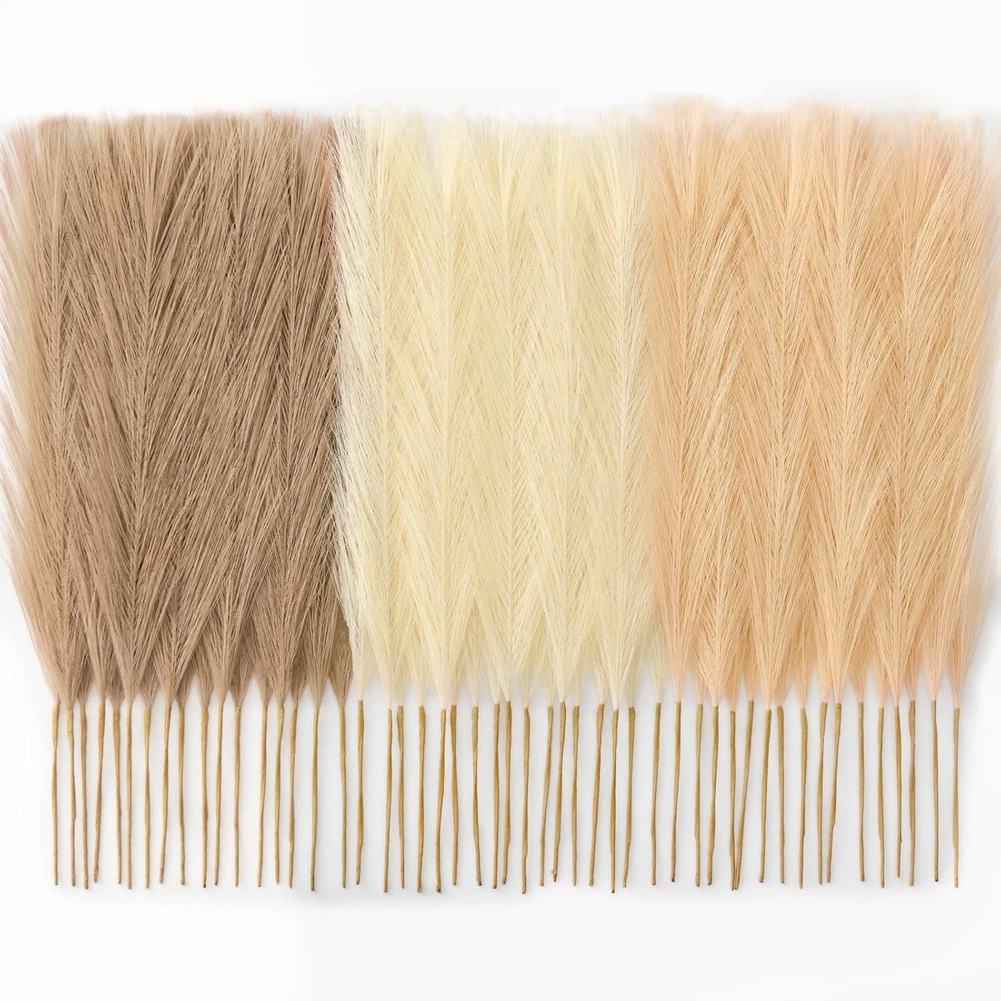 TETOU 50pcs Pampas Grass,17in Artificial Fluffy Vase Filler Flower Arrangement for Home Room Birthday Bathroom Party Wedding Boho Decoration(Blush & Cream & Pink)