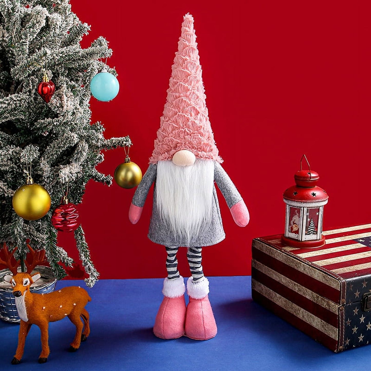 TETOU Christmas Gnomes 23In Large Gnome Plush Swedish Gnome for Scandinavian Christmas Holiday Home Decor (Grey)