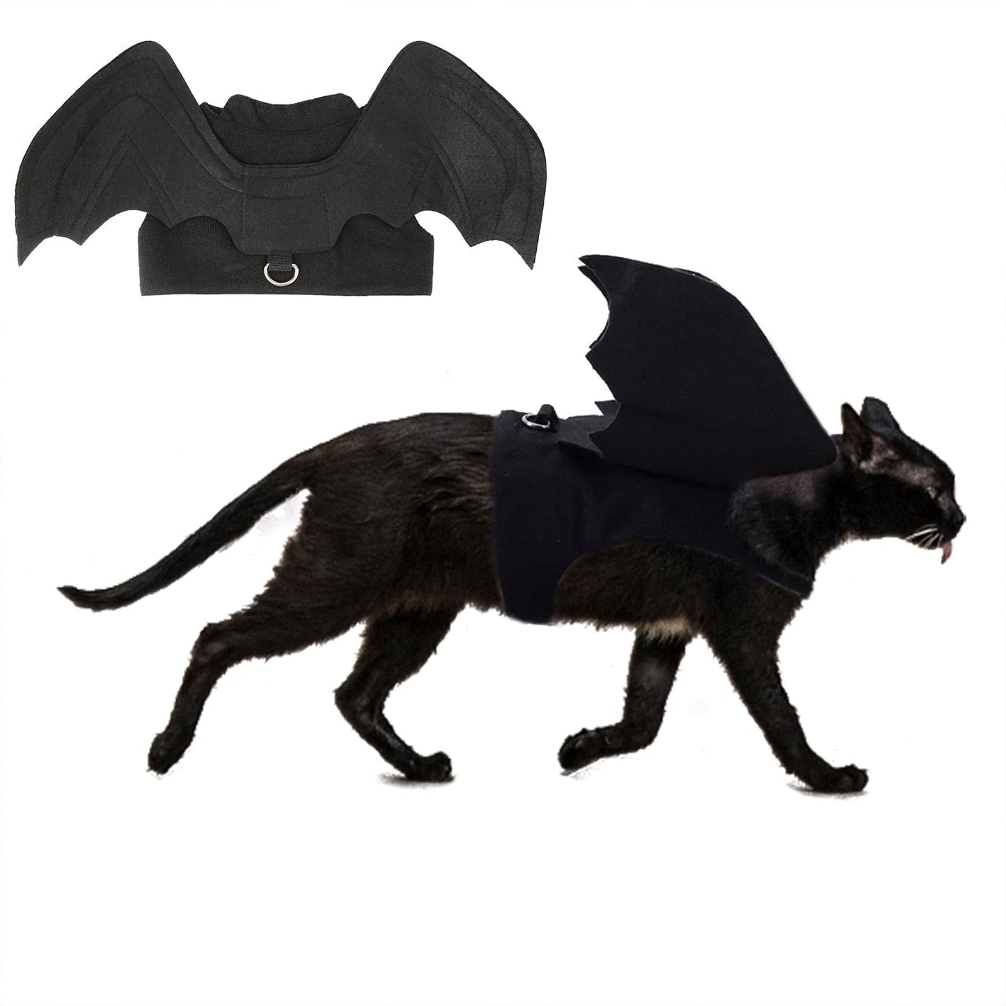TETOU Dog Halloween Costume, Halloween Bat Fairy Wings Pet Harness Costumes for Dogs Cats Hallowe'en Party