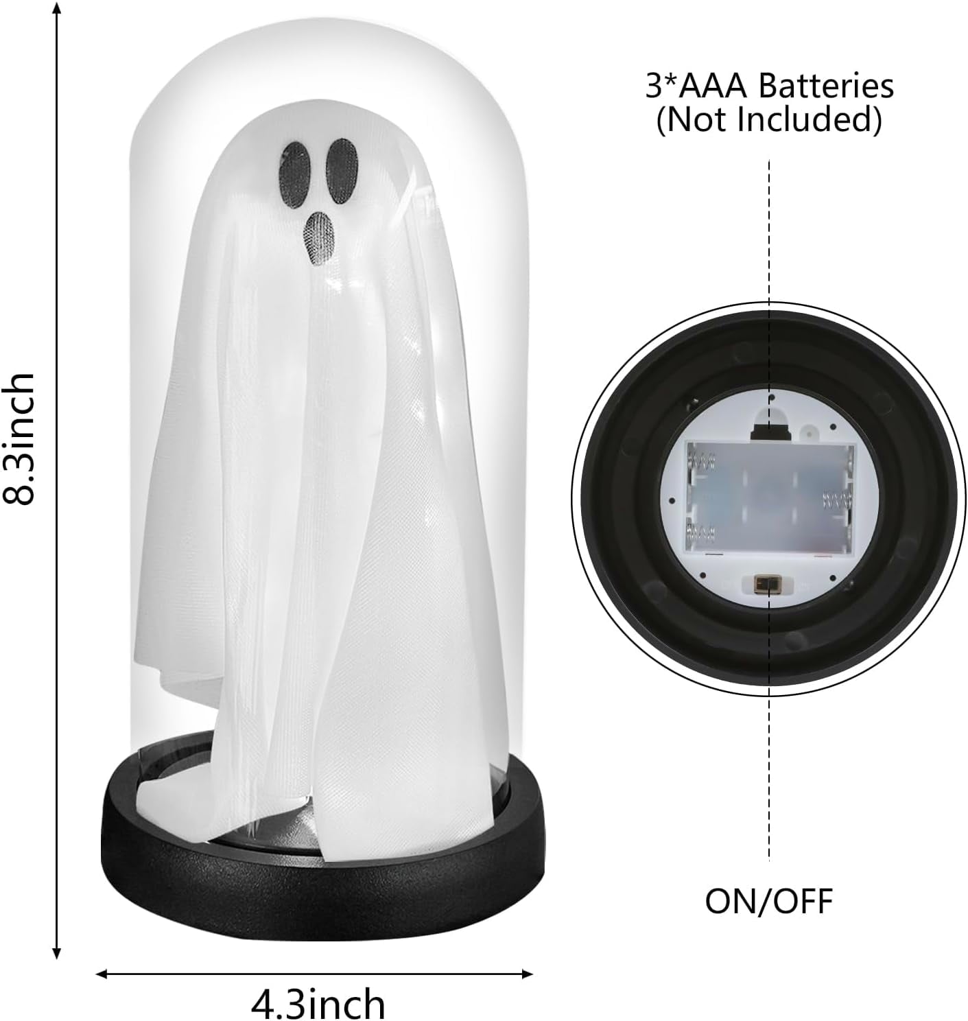 TETOU Halloween Indoor Decor,Cute Ghost with Light for Home Mantel Tabletop Halloween Indoor Party Decorations