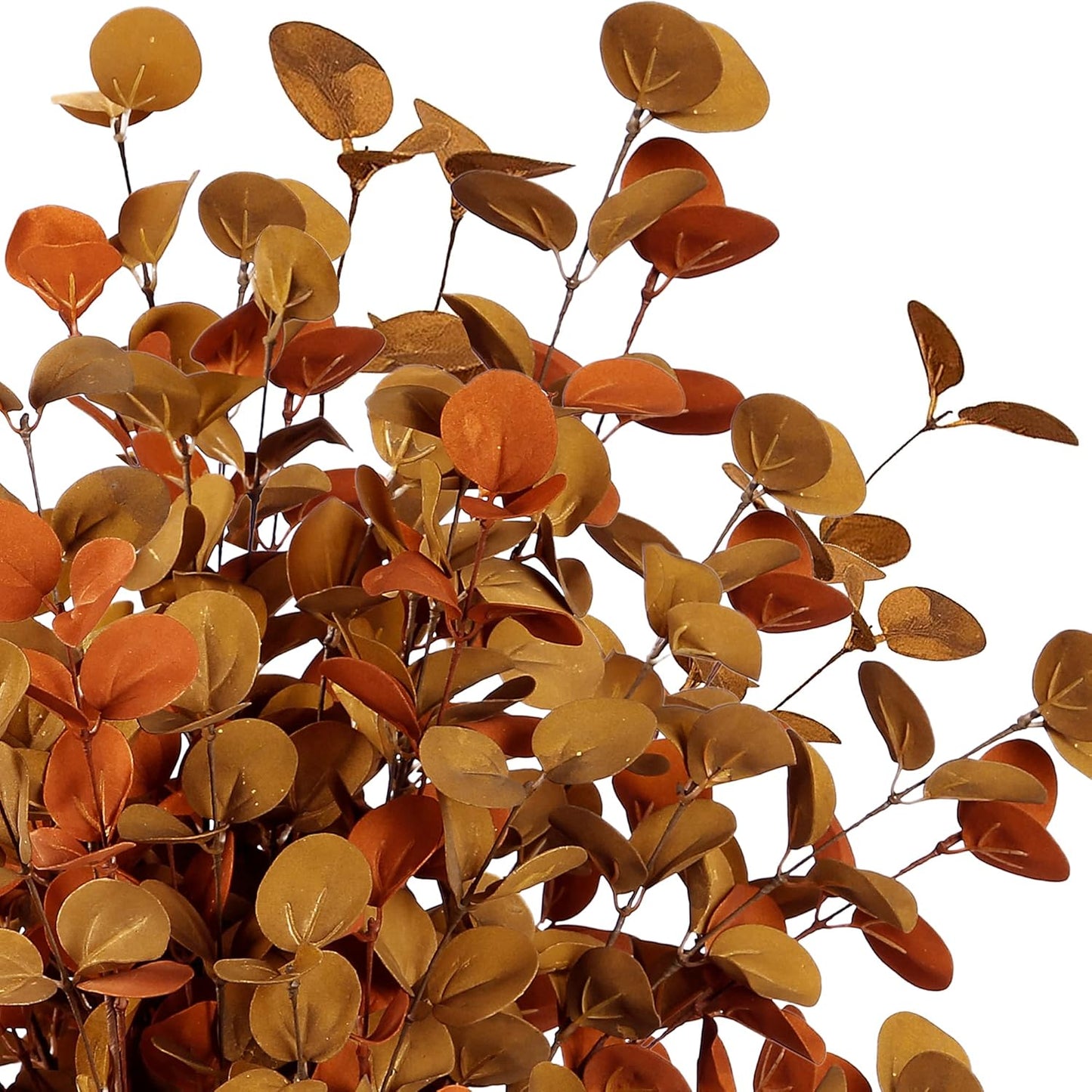 TETOU 6Pcs 26.7" Artificial Fall Eucalyptus Stems, Eucalyptus Leaf Greenery Stems Fake Plants Floral for Vase Filler Home Party Fall Thanksgiving Halloween Indoor Decoration