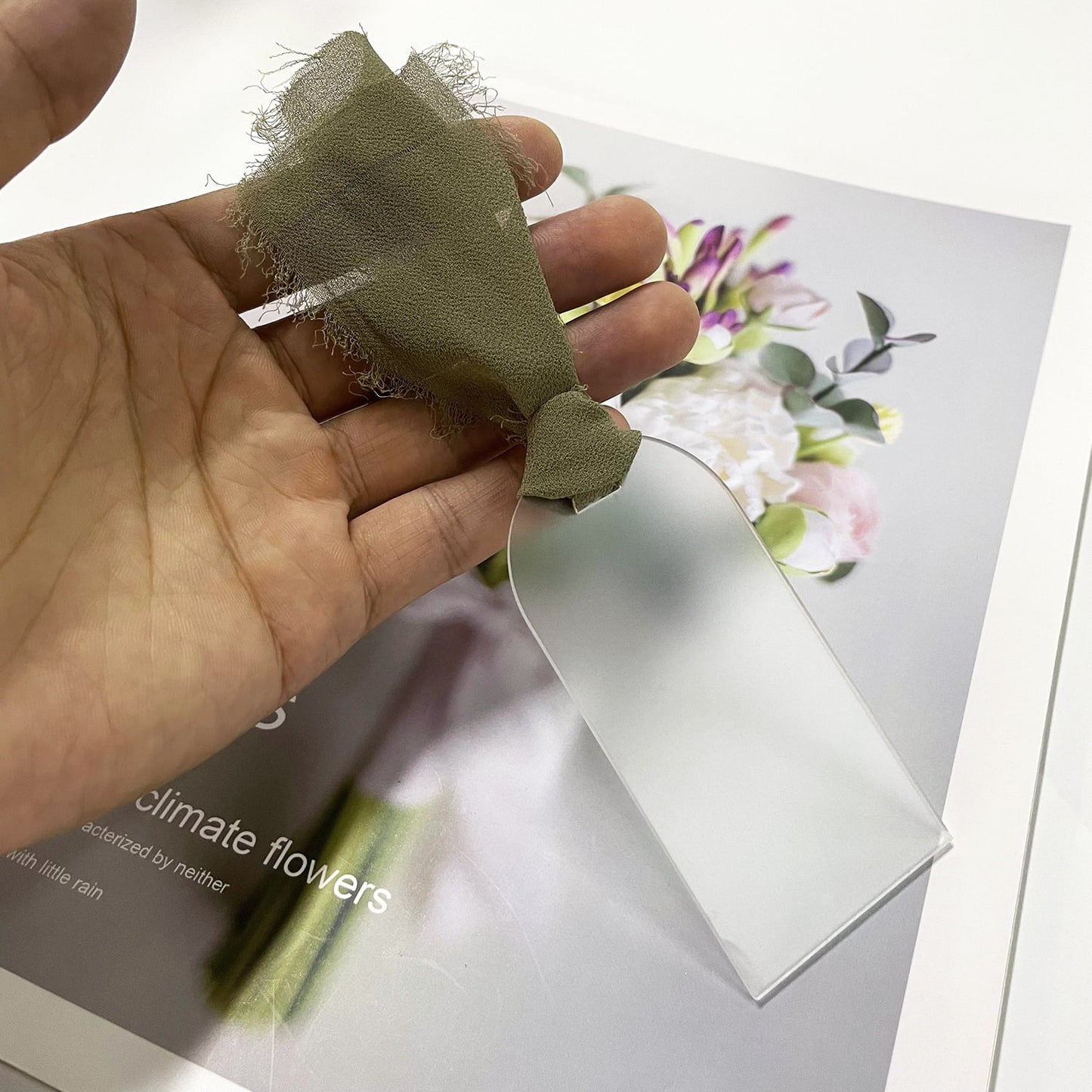 TETOU 50Pcs Acrylic Place Card for Wedding Frosting Acrylic Table Seating Cards Wedding Supplies