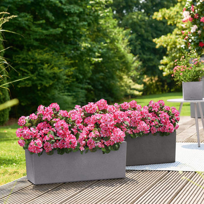 TETOU 6pcs Outdoors Artificial Fake Geranium Flowers, UV Resistant Faux Silk Geranium Flowers for Spring Summer Outside Planter Garden Home Yard Kitchen Table Centerpieces Decoration(Pink)