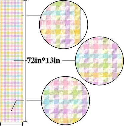 TETOU Linen Spring Easter Buffalo Check Plaid Table Runner Rustic Farmhouse Home Dining Kitchen Table Decor
