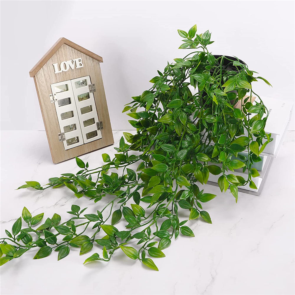 TETOU 1pcs Artificial Hanging Plants Small Outdoor Fake Potted Plants for Indoor Wall Decor (with basket)