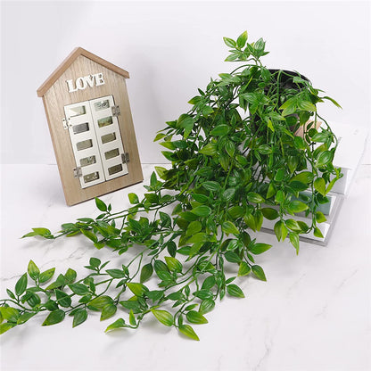 TETOU 1pcs Artificial Hanging Plants Small Outdoor Fake Potted Plants for Indoor Wall Decor (with basket)