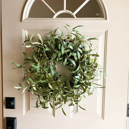 TETOU 5pcs 15" Olive Branches Stems Artificial Greenery Olive Tree Leaves Fruits Home Decor