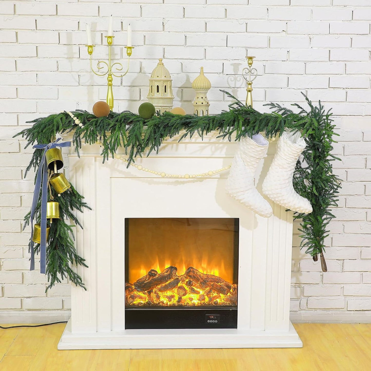 TETOU 6ft Christmas Garlands Norfolk Pine Garland Greenery Pine Garland for Indoor Holiday Decor