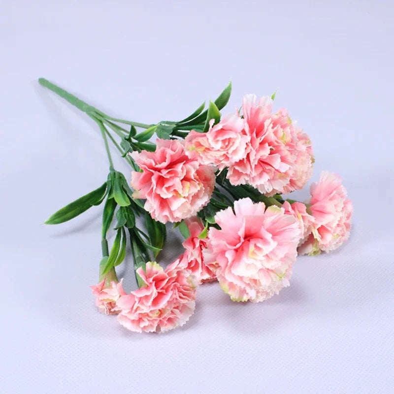 1 Bouquet Carnation,Outdoor UV Resistant No Fade Artificial Flower,Carnation Silk Forever Flowers for Home Party Wedding Decor
