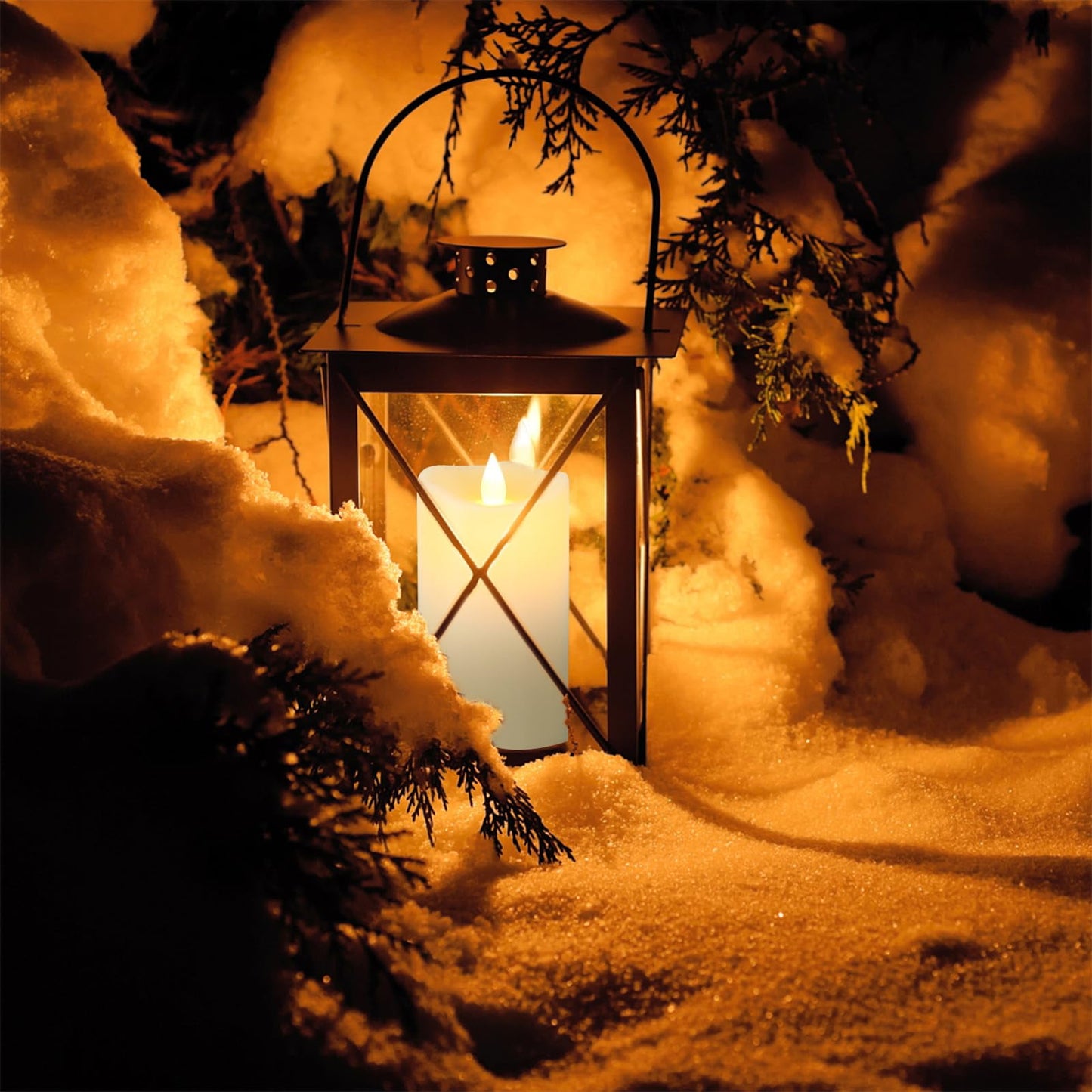 TETOU 2pcs Flameless Candles 6" Battery Operated Candles for Outdoor Indoor Home Wedding Decor LED Fake Candle