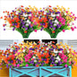 TETOU 10pcs Artificial Camellia Flowers for Outside UV Resistant Faux Flowers for Graveside Garden Home Wedding - Multicolor