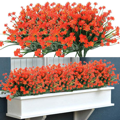 TETOU 10pcs Artificial Camellia Flowers for Outside UV Resistant Faux Flowers for Graveside Garden Home Wedding - Multicolor
