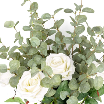 TETOU 3 Pcs 27" Artificial Eucalyptus Stems, Eucalyptus Leaf Greenery Stems Fake Plants Floral for Vase Filler Home Party Wedding Indoor Decoration