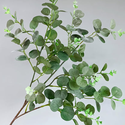TETOU 3Pcs Green Artificial Eucalyptus Stem Plants, 30" Faux Eucalyptus Leaves Greenery Stems Branch for Vase Filler Home Office Party Wedding Garden Spring Indoor Decorations