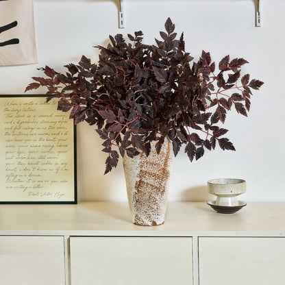 TETOU 3 Pcs 32" Artificial Cimicifuga Plant Leaf Stems,Fall Faux Plum Cimicifuga Ramosa Leaf Branch for Autumn Harvest Halloween Home Vase Wedding Farmhouse Table Mantel Decor