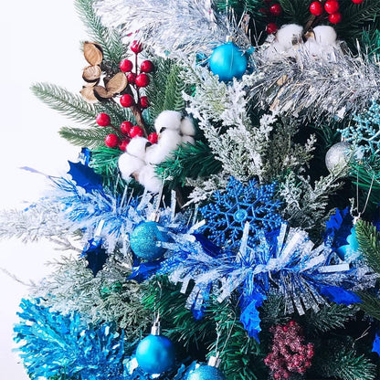 TETOU 6Pcs Snowy Artificial Cedar Picks Stems, 18.5" Frosted Faux Christmas Cedar Spray Greenery Branches for Holiday Season Floral Arrangement Centerpiece Winter Wedding Decorations