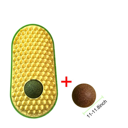 TETOU 2Pcs Catnip Toys Balls That Stick on Wall, Rotatable Cat Toy Ball, Catnip Wall Balls for Cats Lick - Yellow