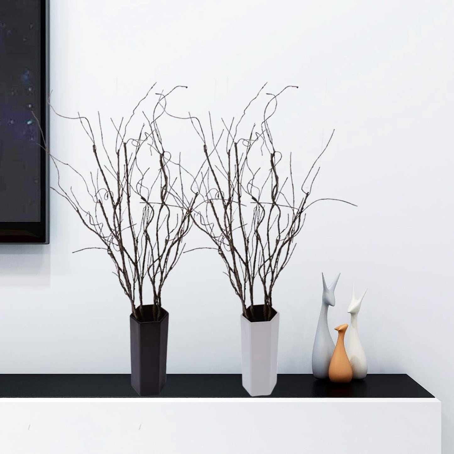 10Pcs Artificial Dried Stems, Bendable Fake Plants Bare Willow Branches for Vase Decor DIY Floral Arrangement Home Office Decorations