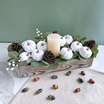TETOU 12pcs Mini Pumpkins Artificial White Foam Pumpkins for Home Table Centerpiece Fall Thanksgiving Halloween Decoration Crafts