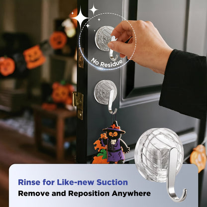 TETOU 2 Pcs Wreath Hangers for Front Door, No Punch Suction Cup Door Wreath Hangers Hook for Indoor Outdoor Spring Summer Christmas Easter Halloween Thanksgiving Ornament