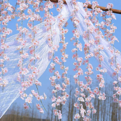 TETOU 23.6ft Flower Garland Artificial Cherry Blossom Hanging Vines for Spring Pink Home Room Wedding Party Kawaii Decor