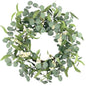 TETOU 20.5" Artificial Wreath, Eucalyptus Wreath, Spring Summer Wreath for Front Door Outside Farmhouse Decor Eucalyptus Wreath Window Hanging Wall Party Decorations