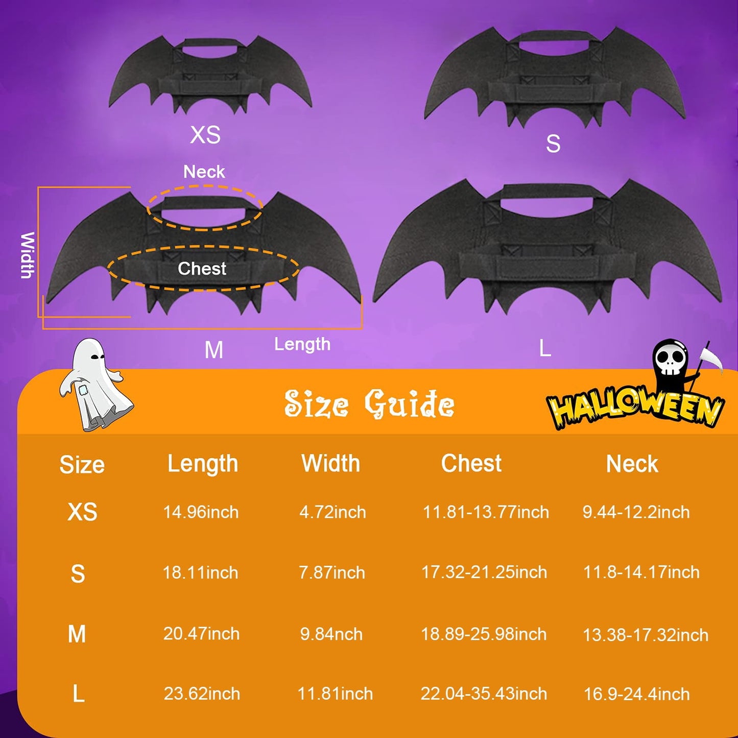 TETOU Dog Bat Costume, Hallowe'en Pet Costume Bat Fairy Wings Cosplay Dog Cat Costume for Hallowe'en Party
