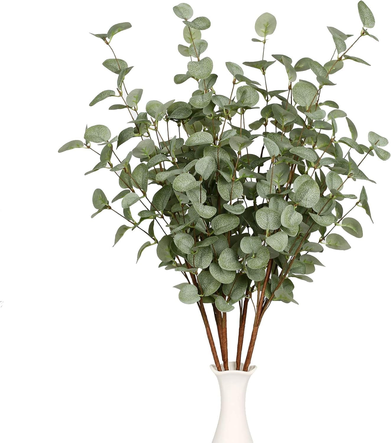 TETOU 3 Pcs 27" Artificial Eucalyptus Stems, Eucalyptus Leaf Greenery Stems Fake Plants Floral for Vase Filler Home Party Wedding Indoor Decoration