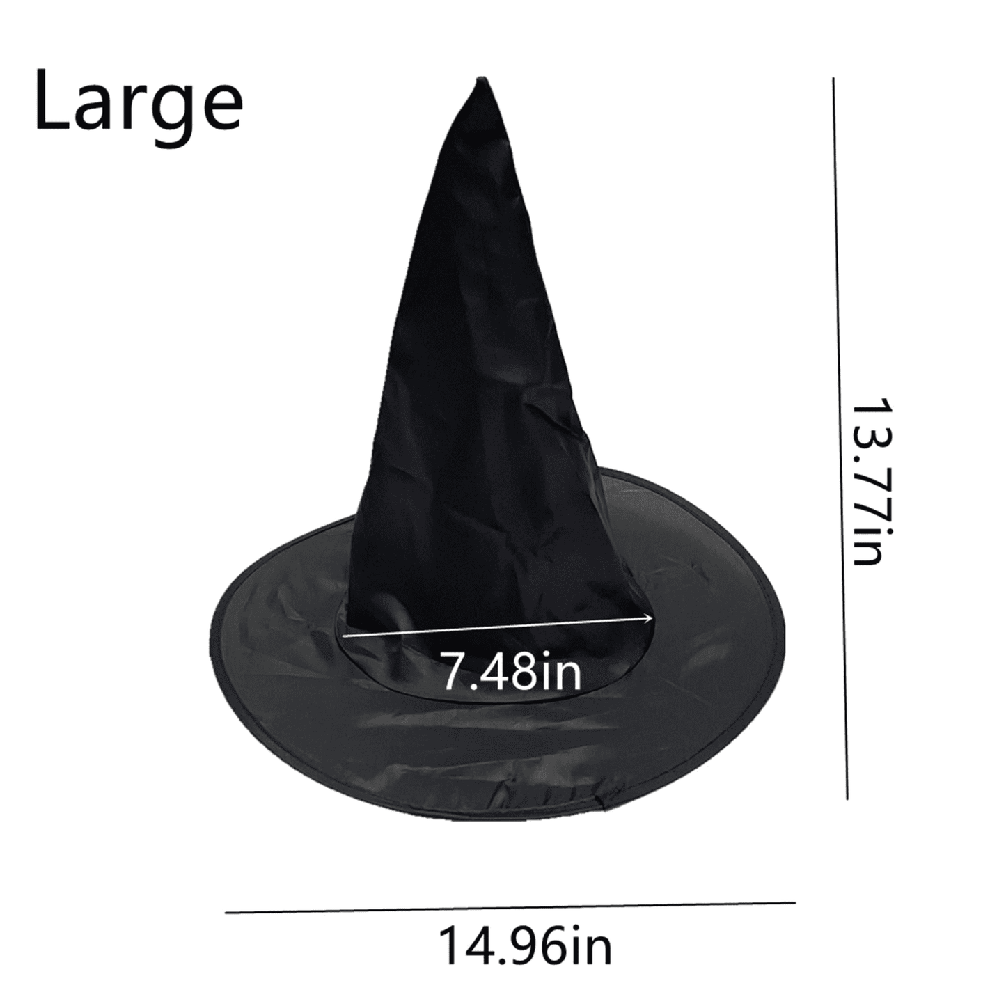 TETOU 5Pcs Halloween Witch Hats, 14.96" Halloween Costume Accessory Witch Hat for Adult Halloween Party Decorations