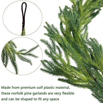 TETOU Christmas Garland Artificial Pine Garland 9FT Faux Greenery for Holiday Mantle Stairway Fireplace Decor