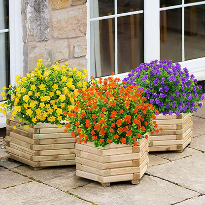 TETOU 6 Bundles Eucalyptus Camellia Artificial Flowers Outdoor Plastic Plants Decor - Yellow