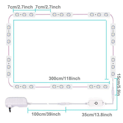 TETOU Led Vanity Mirror Lights 10ft Dimmable Touch Control Lights Strip Makeup Dressing Table & Bathroom Mirror