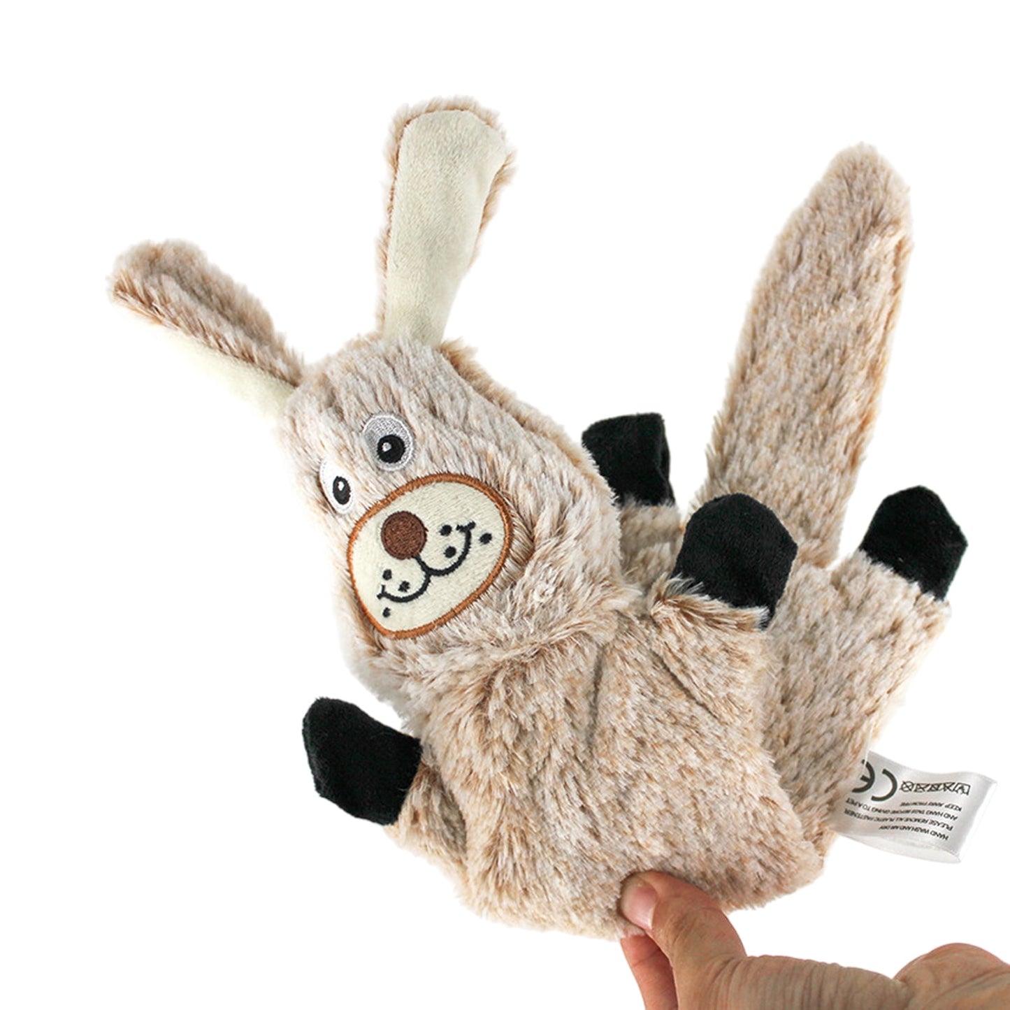 TETOU 2Pcs Squeaky Dog Toys, No Stuffing Crinkle Dog Toys, Interactive Dog Toy for Aggressive Chewers Large Medium Small Dogs (Bunny & Cow)