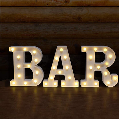 TETOU LED Letter Lights Luminous Letters Sign Home Decor for Wedding Birthday Party Christmas Battery Powered Decoration (A)