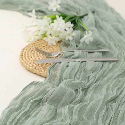 TETOU Cheesecloth Table Runner Boho Gauze Cheese Cloth Table Runner Wedding Home Table Decor