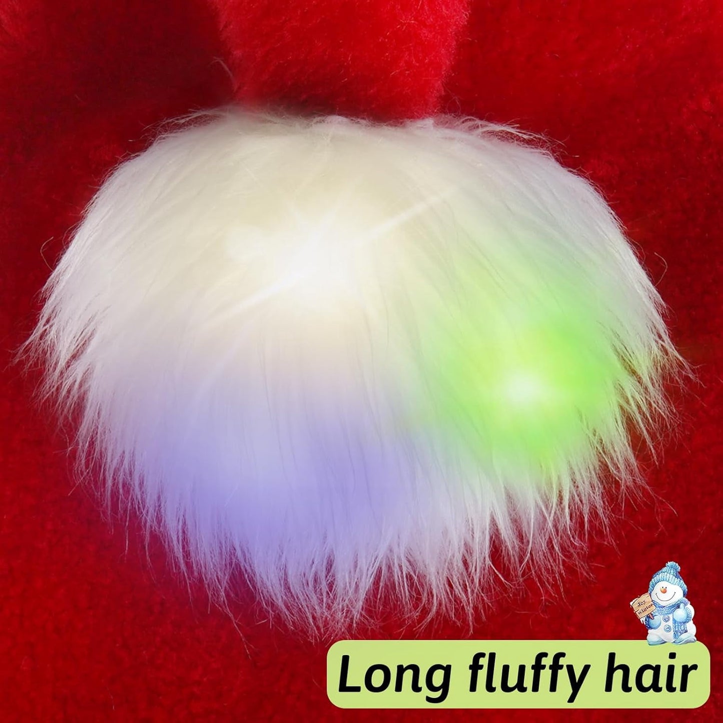 TETOU 1pc Christmas Hat,Led Faux Fur Plush Red Velvet Santa Hat for Adults Men Women Christmas New Year Festive Party