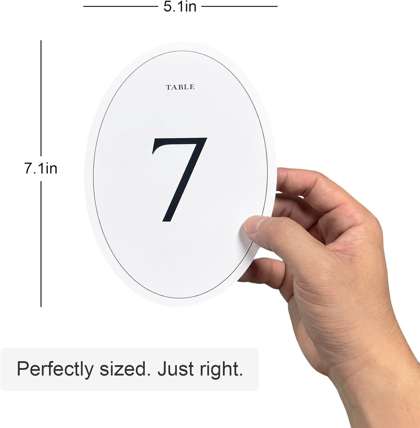 TETOU Table Numbers 1-30, 5 x 7" Wedding Oval Table Numbers for Wedding Valentines Party Reception Banquet Events Decoration