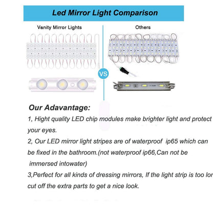 TETOU Led Vanity Mirror Lights 10ft Dimmable Touch Control Lights Strip Makeup Dressing Table & Bathroom Mirror
