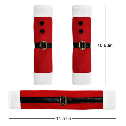 TETOU 3Pcs Refrigerator Door Handle Covers Protector, Santa's clothes Kitchen Appliance Covers, Microwave Oven Dishwasher Christmas Decorations