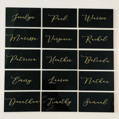 50Pcs Black Acrylic Table Place Card for Wedding DIY Table Seating Cards Wedding Supplies Decoration