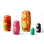 TETOU 5 Layer Wooden Animal Nesting Dolls Matryoshka Doll Toy for Children Gift (Brown bear)