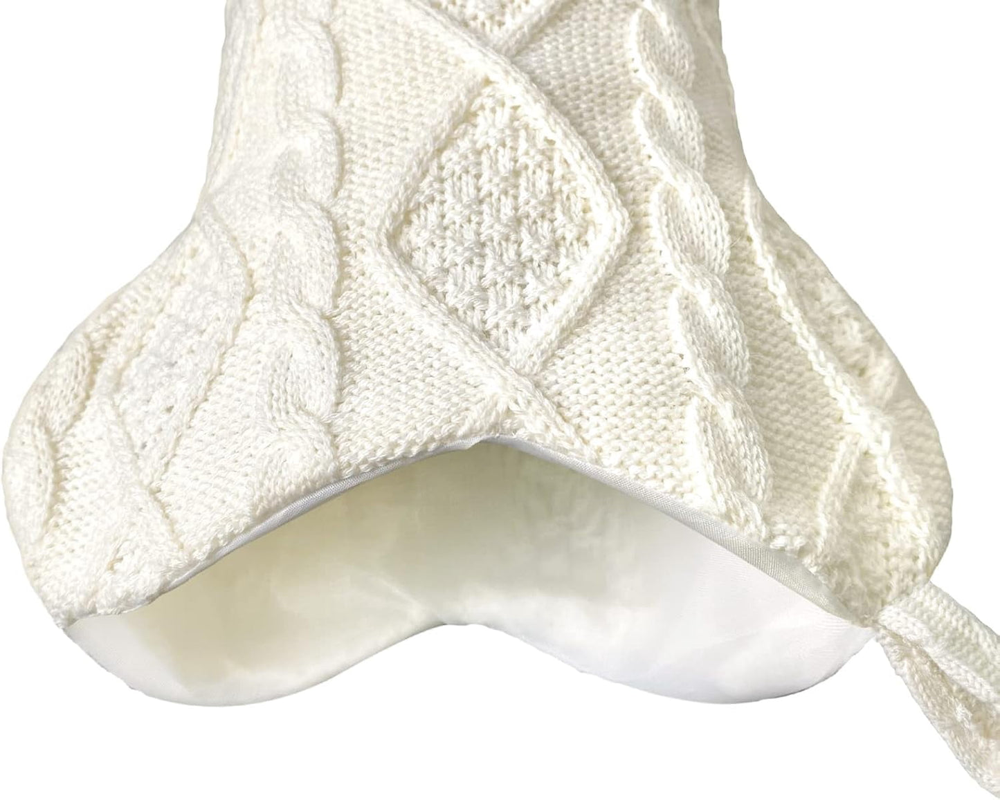 TETOU Dog Christmas Stocking, Bone Shape Knit Stocking, Xmas Dog Stocking, Hanging Christmas Decoration for Dogs Cats Pets Xmas Holiday Indoor Party-White