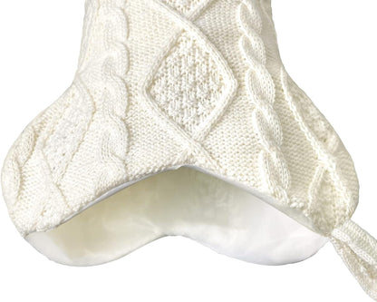TETOU Dog Christmas Stocking, Bone Shape Knit Stocking, Xmas Dog Stocking, Hanging Christmas Decoration for Dogs Cats Pets Xmas Holiday Indoor Party-White
